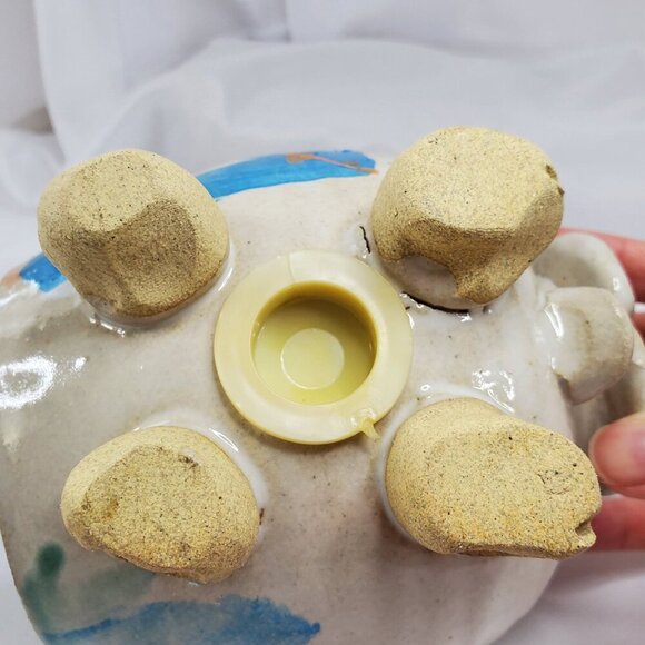 Vtg Piggy Bank Studio Art Pottery Ceramic Glazed Pig, Cowboy Hat & Large Snout - Picture 7 of 16